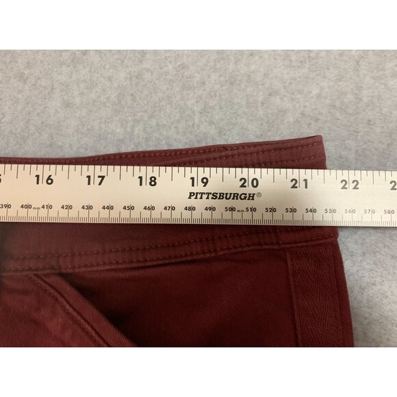Torrid Womens Size 22 Double Buckle Maroon Pants Feel the Fit Cuffed Hem Straigh - Picture 8 of 9